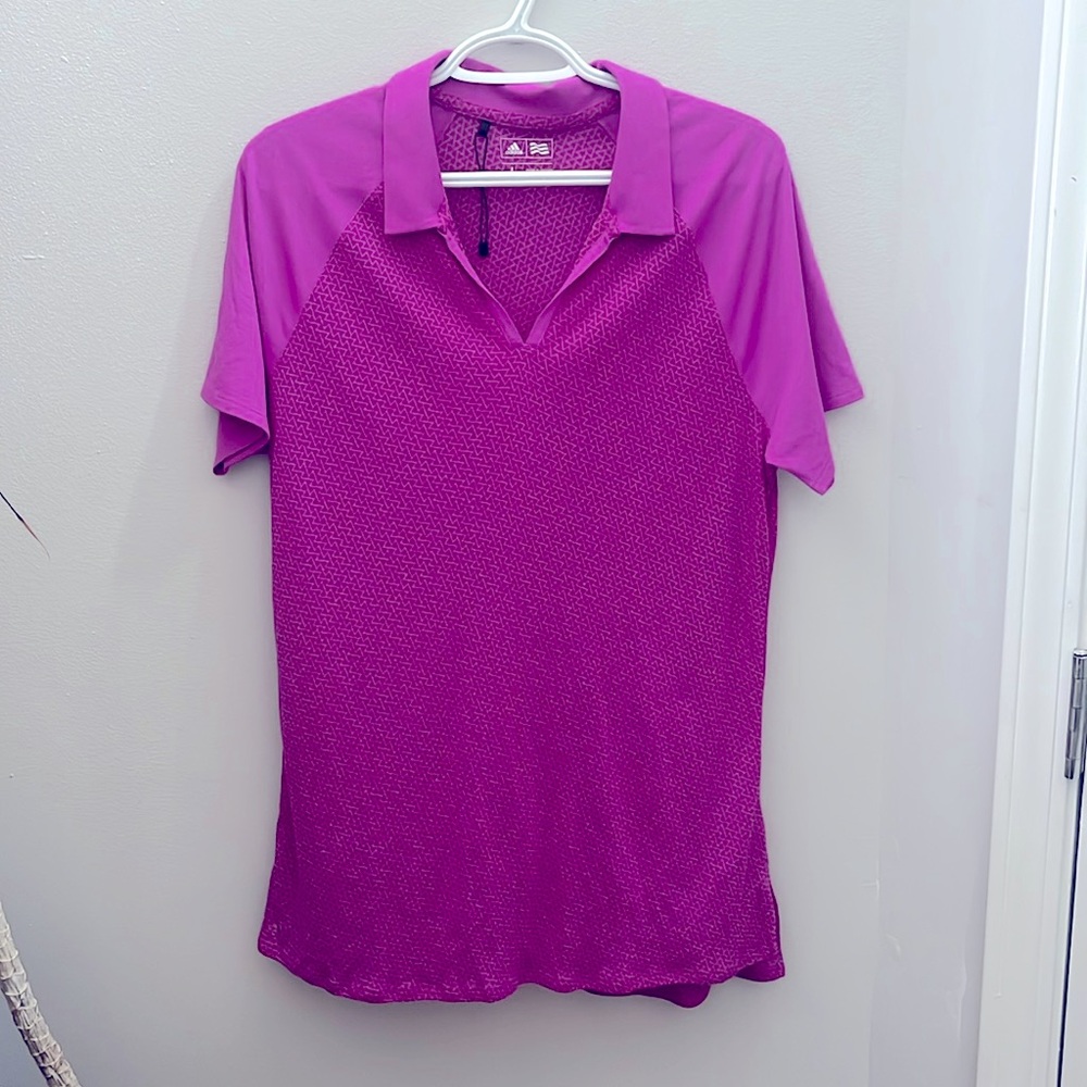 New adidas golf fuschia purple polo